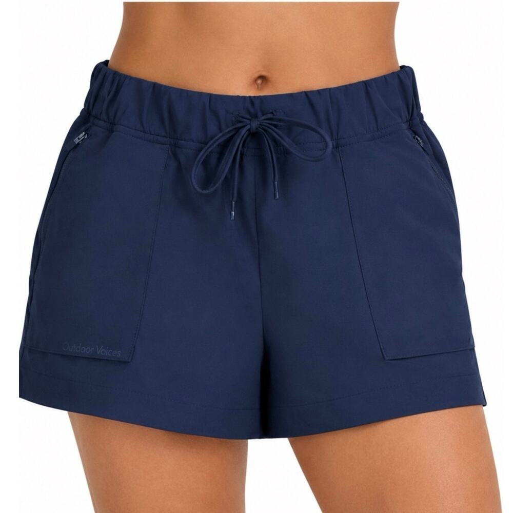 Outdoor Voices Women’s XL Blue Cove Utility Hiking Shorts Zip Pockets NWT UPF